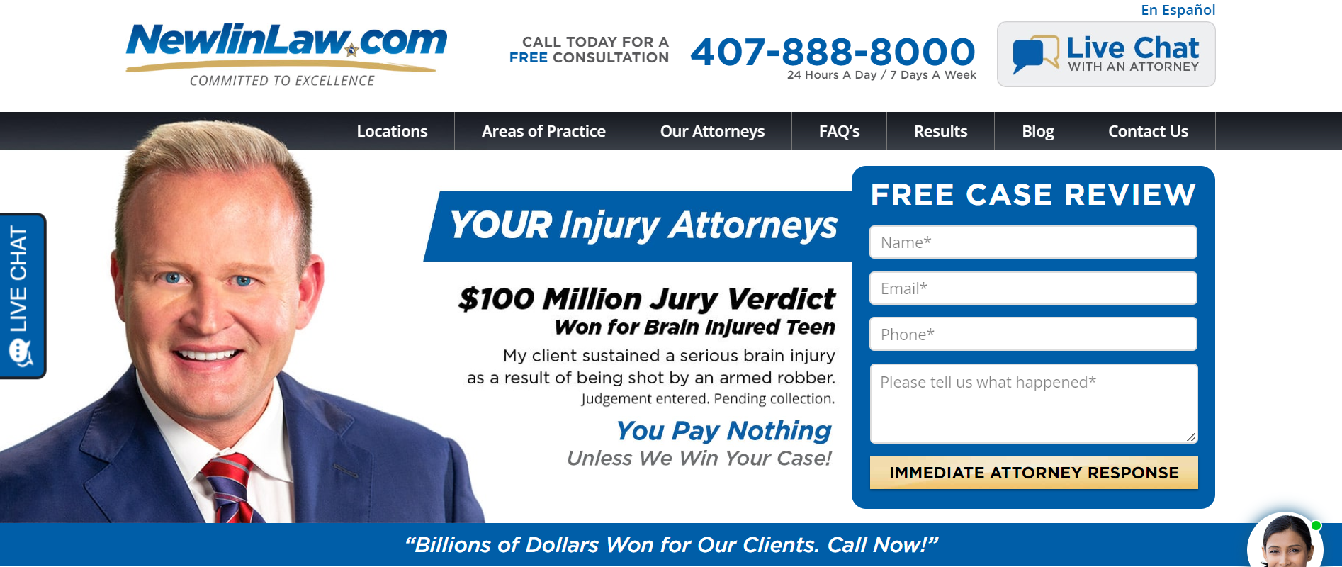 Attorney client landing page creation