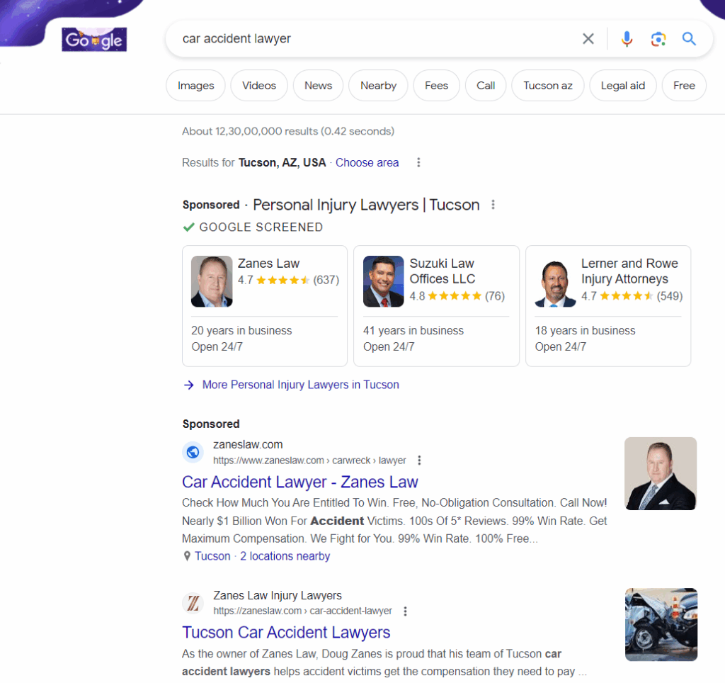 Local Service Ads & Google Ads PPC Management for Lawyer Client